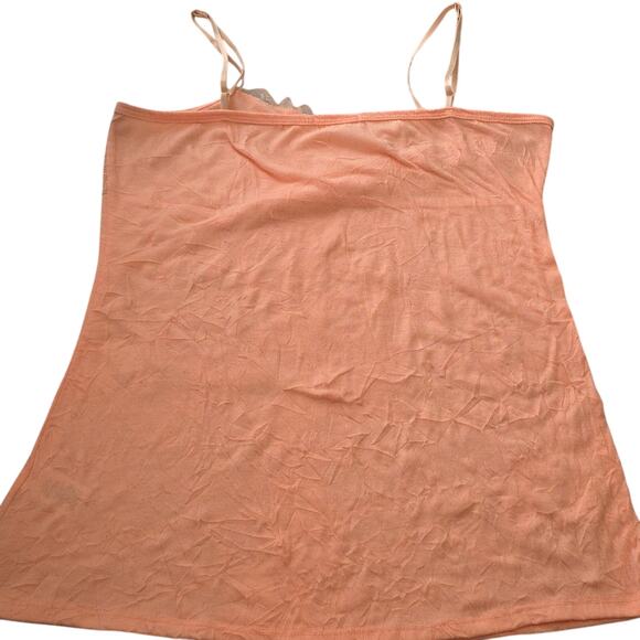Juniors Sz L Orange Lace Textured Y2K 90s Fairy Beachy Maurices Tank Top - Picture 2 of 11
